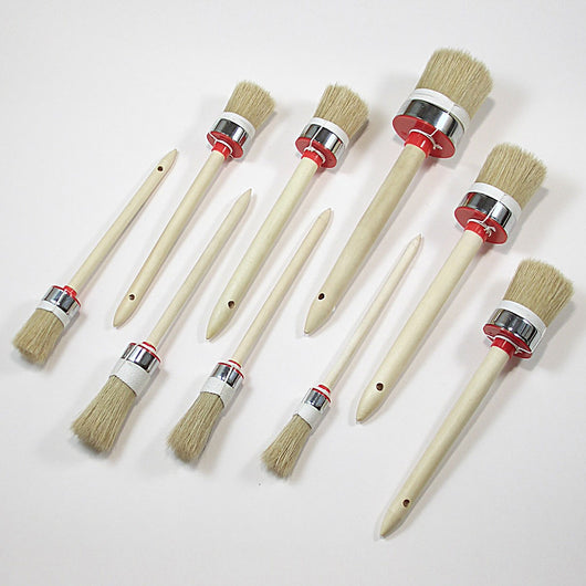 High Quality 5Pcs Soft Car SUV Detailing Wheel Wood Handle Brushes for Cleaning Dash Trim Seats Handy Washable Car Cleaning Tool