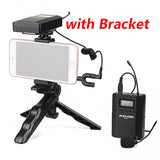 WM8 Professional UHF Wireless Microphone System Lavalier Lapel Mic Receiver + Transmitter for Camera Recorder DSLR Phone