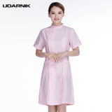 Women Nurse Uniform Short Sleeve Medical Clothing Lab Coat Work Suit Dress Hospital Clothing White Pink Blue SMT-A055