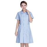 Women Nurse Uniform Short Sleeve Medical Clothing Lab Coat Work Suit Dress Hospital Clothing White Pink Blue SMT-A055