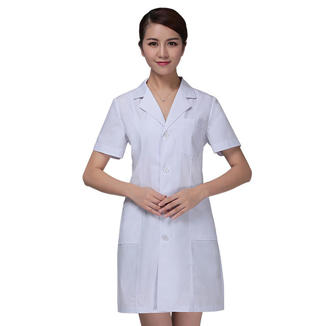 short Sleeve Medical clothing women Medical gown Lab coat White coat Clothes for doctors Summer and Spring