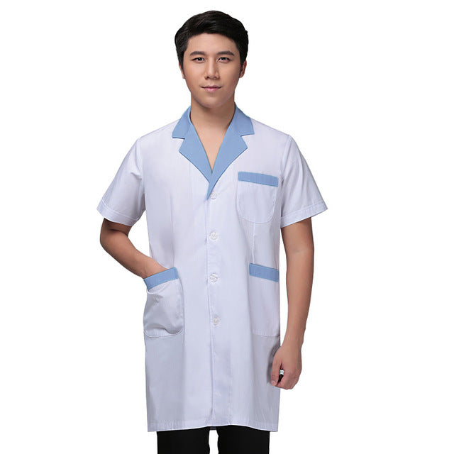 short Sleeve Medical clothing women Medical gown Lab coat White coat Clothes for doctors Summer and Spring