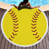 Basketball  Round Beach Towel with Tassels 150cm Large Football Microfiber Towel Toalla De Playa Shower Towel Swimming Blankets