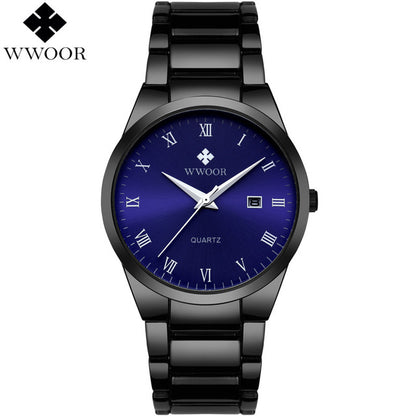 WWOOR Brand Luxury Men Waterproof Business Watch Men's Quartz Date Clock Male Stainless Steel Sports Watches Relogio Masculino