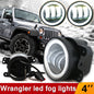 2pcs 4" Round Car LED Projector Fog Light 30W Angel Eye Halo Ring DRL Driving Bulbs Car Accessories For Jeep Wrangler 07-16 JK