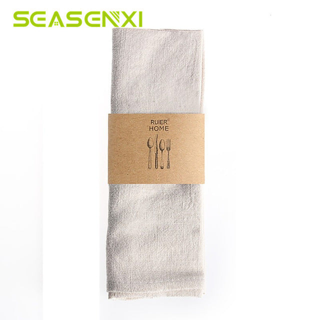 Wedding Table Napkin Cotton Linen Cloth Towel Decorative Handkerchief For Home Wedding Party Kitchen Cup Dishes Wash Kitchen