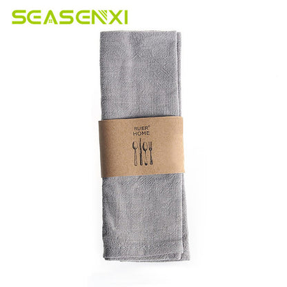 Wedding Table Napkin Cotton Linen Cloth Towel Decorative Handkerchief For Home Wedding Party Kitchen Cup Dishes Wash Kitchen