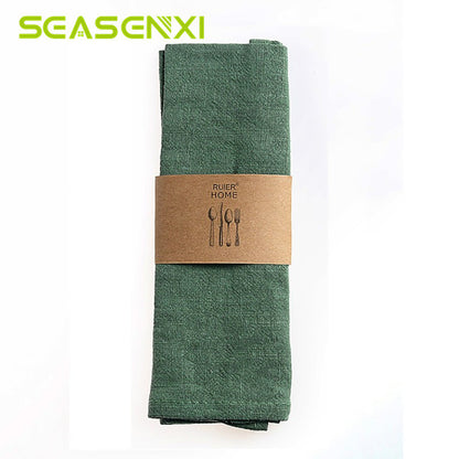 Wedding Table Napkin Cotton Linen Cloth Towel Decorative Handkerchief For Home Wedding Party Kitchen Cup Dishes Wash Kitchen