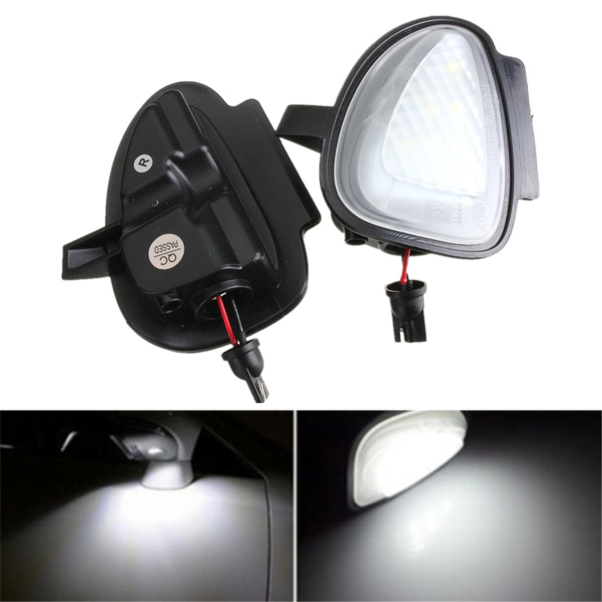 2Pcs White Under Side Mirror Puddle 6 LED Lights for VW GTi Golf MK6 6 MKVI 2010-2014