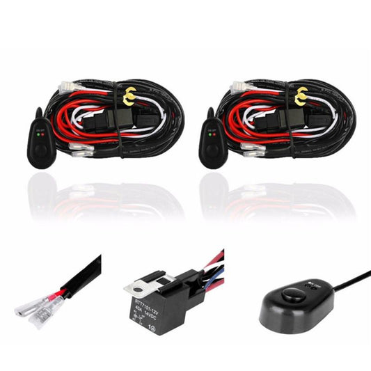 2 Pcs Universal LED Light Bar Wiring Kit Offroad Fuse Relay Switch 12V 40A High Quality for Car Styling Accessories