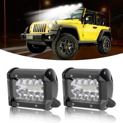 VODOOL 4 inch 60W 3-Row 10800LM LED Work Light Bar Bulbs Offroad Driving Flood Spotlight Lamp For ATV UTV JEEP Motorcycle Truck