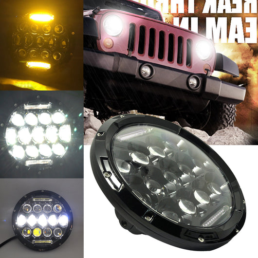 7inch Round LED Headlight 75W Hi/ Lo Work Lamps DRL Fog Driving Headlam For JEEP Wrangler JK CSL2017