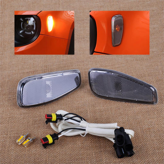 CITALL 68256050AA 68256049AA 2PCS Side Marker Lamp Covers with LED Light Cable Fit for Jeep Renegade 2015 2016 Only LHD