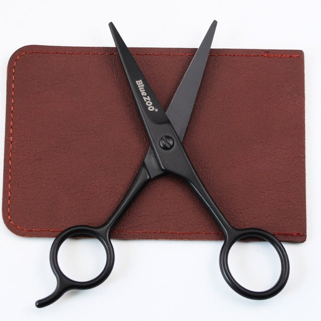 Stainless Steel Beard Scissor for Barber Home Use Black Mini Size Shaving Shear Beard Trimmer Mustache Scissor