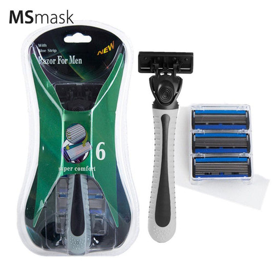 Six Layer Blade Shaver Stainless Steel Elastic Shaving Tool Face Treatments Shaving Razor Manual Razor Drop shipping