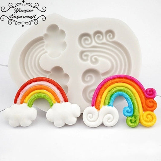 Yueyue Sugarcraft Rainbow silicone mold cake decorating tools confeitaria moldes de silicone fondant cake mold baking