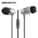 Hifi Bass Earphones Silver Metal Professional Sound Quality In-Ear Earphone With Mic For Mobile Phone Samsung Mp3 Mp4