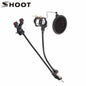 SHOOT Professional Pop Filter 360 Degree Adjustment Phone Microphone Mount Stand For Broadcast Karaoke Bracket Mic Holder Kits