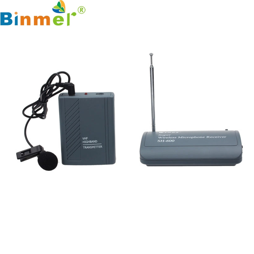 SH-600 Professional Transmitter Canceling Noise Wireless Microphone Clip On Mic Receiver BINMER Futural Digital AP18