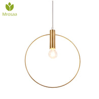 Mrosaa Post-modern E14 Pendant Light 220V 20cm Single Ring Arts Decoration Lighting Nordic Restaurant Suspension Pendant Lamp