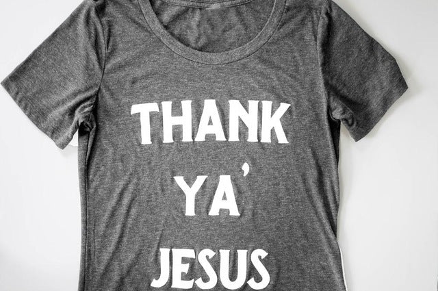 Thank Ya Jesus t-shirt Christian women fashion funny slogan 90 girl tees grunge tumblr cotton gift tops camisetas  art t shirt