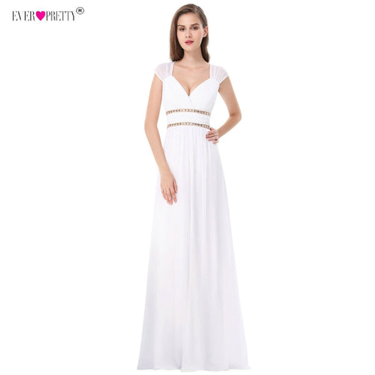 Ever Pretty Beach Wedding Dresses 2018 New A-Line Lace Beading Chiffon Plus Size Wedding Bridal Gowns Under 50 Vestido De Noiva