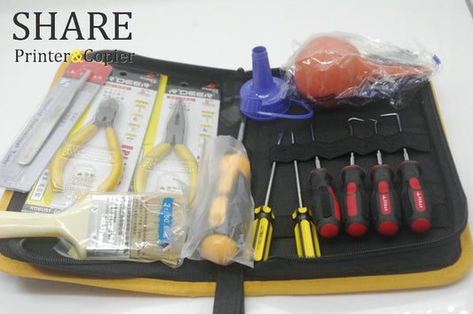 Tool kit for toner cartridge refilling