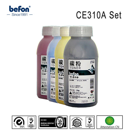 befon color toner powder 310 311 312 313 CE310A CE311A CE312A CE313A 4pcs compatible for HP LaserJet pro CP1025nw CP1025 CP 1025