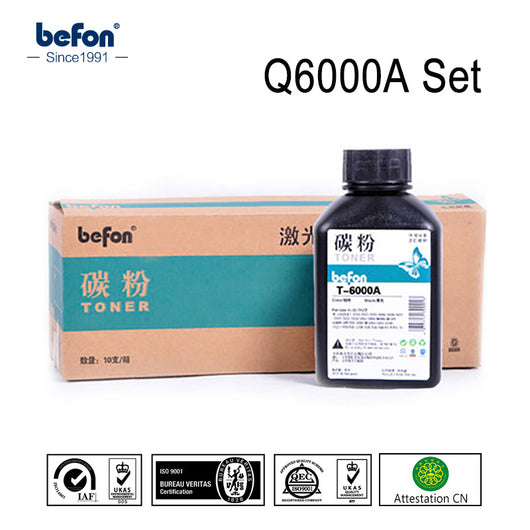 befon Refilled Toner Powder compatible for HP Q6000A Q6001A Q6002A Q6003A 6000 6001 6002 Color Laserjet 2600 1600 2605N 2605