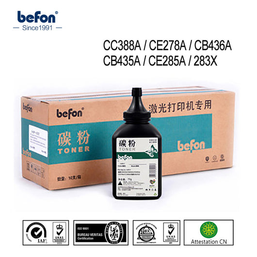 befon Refilled black Toner Powder Compatible for HP CC388A 388 CE278A 278 CB436A 436 CB435A 435 CE285A 283X  328 337 925 326