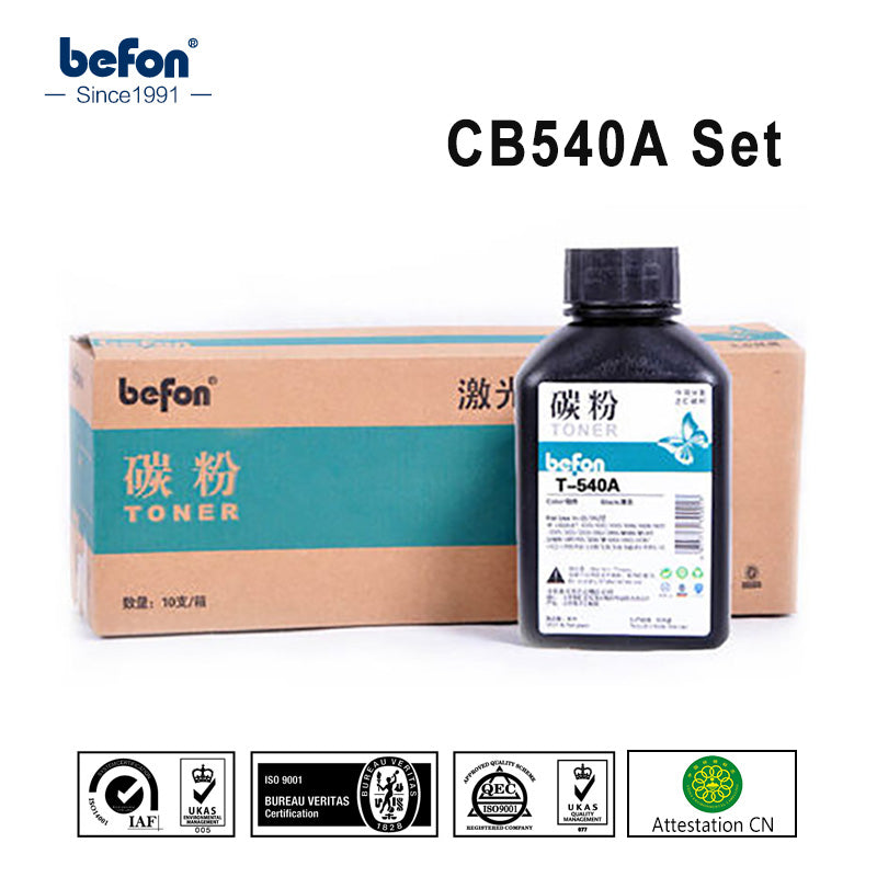 befon CB540A CB541A CB542A CB543A 540 541 542 543 320 530 210 color Toner Powder Compatible for CP1215 1515 CP1518ni 1518 5050