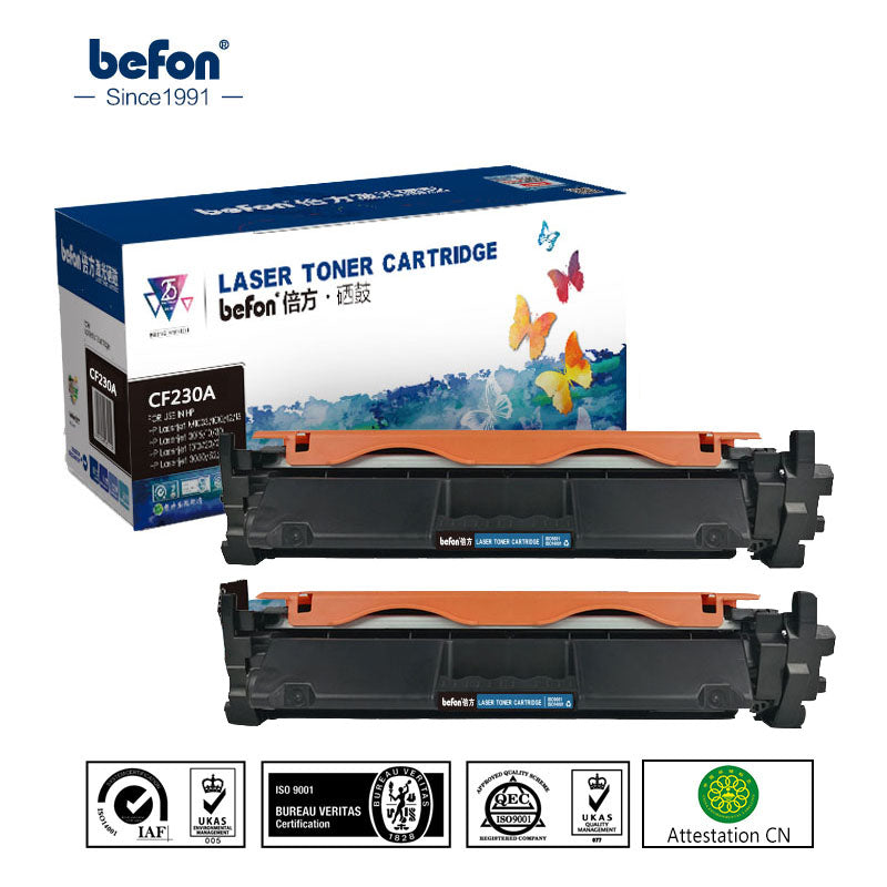 befon CF230A x2 Compatible for HP CF230A CF230 230 Toner Cartridge Replacement for LaserJet M203d Pro MFP M227fdn M227 Printer