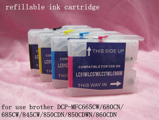 4 ink For brother LC37/LC51/LC57/LC960/LC970/LC1000  refillable ink cartridge MFC- 665CW/680CN/685CW/845CW/850CDN/850CDWN/860CDN