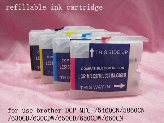 4 ink For brother LC37/LC51/LC57/LC960/LC970/LC1000  refillable ink cartridge MFC- 5460CN/5860CN/630CD/630CDW/650CD/650CDW/660CN