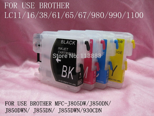 4 ink 16/38/61/65/67/980/990/1100 refillable ink cartridge for brother MFC- J805D/J805DW/J850DN/J850DWN/ J855DN/ J855DWN/930CDN