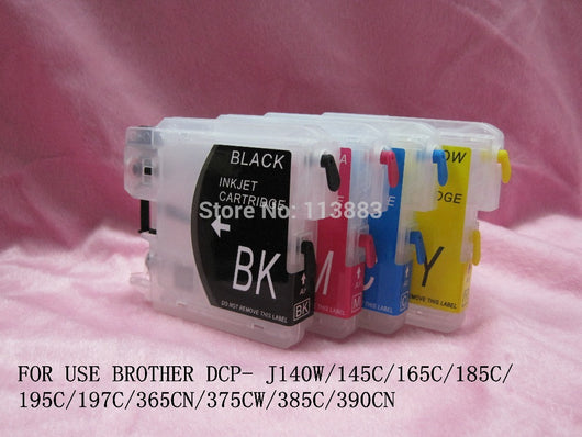 LC11/16/38/61/65/67/980/990/1100 refillable ink cartridge for brother DCP- J140W/145C/165C/185C/195C/197C/365CN/375CW/385C/390CN
