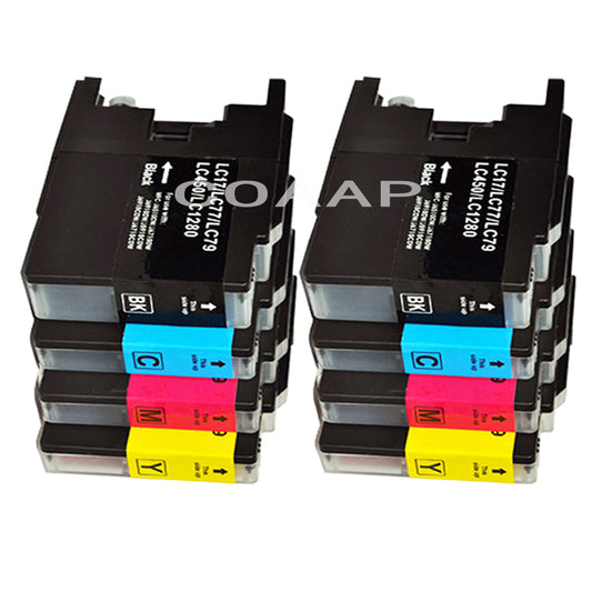 2 Sets Brother LC1280 LC400 LC450 LC1240 LC73 LC77 XL Ink Cartridges For Brother MFC J6510DW J6710DW J6910DW J835DW J430W J625DW