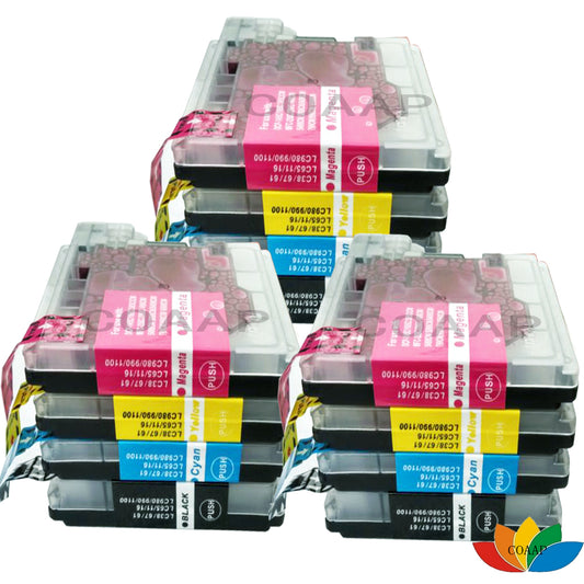 3 Set Compatible LC38 LC67 LC61 LC65 LC11 LC16 LC980 Ink cartridge for Brother Printers DCP-145C DCP-165C DCP-167C DCP-185C