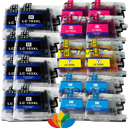 20 Pack Compatible Brother LC103 XL Ink for MFC J245 J285DW J450DW J470DW J4610DW J4510DW J870DW