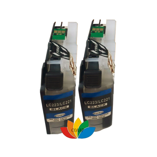 2x Black LC223 LC221 Ink Cartridge for Brother DCP-J4120DW MFC-J4420DW MFC-J4620DW MFC-J4625DW MFC-J5625DW MFC-J5720DW