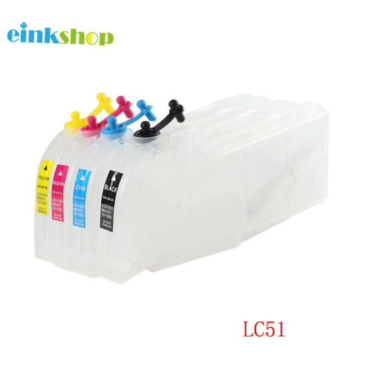 LC51 LC37 LC57 LC970 LC1000 Long refillable Ink cartridge for  brother DCP-130C 135C 150C DCP-330C DCP-350C 540CN/560CN