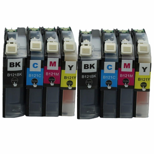Replacement 8 x LC121 LC-121 LC 121 XL LC121XL Ink  Cartridges For Brother MFC J470DW J650DW J870DW J245 MFC-J870DW MFC-J245