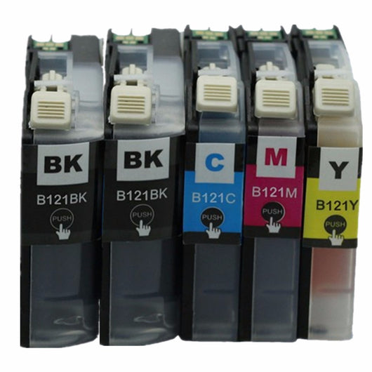 Replacement 5 x LC121 LC-121 LC 121 XL LC121XL Ink  Cartridges For Brother DCP J552DW J752DW J132W J152W J172W MFC J470DW