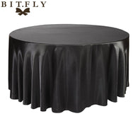 5pcs round Satin Tablecloth Table Cloth Cover Wedding birthday party Christmas Banquet hotel Restaurant diy Decoration black