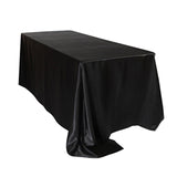 57x 126 inch Rectangular Satin Tablecloth White/Black Tablecloths  Table Cover for Wedding Party Restaurant Banquet Decorations