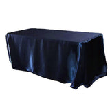 5pcs/ Pack 57 x 126 inch Rectangular Satin Tablecloth White/Black Table Cover for Wedding Party Restaurant Banquet Decorations