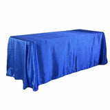 5pcs/ Pack 57 x 126 inch Rectangular Satin Tablecloth White/Black Table Cover for Wedding Party Restaurant Banquet Decorations