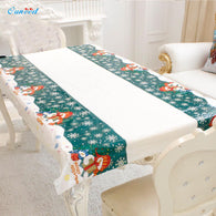 Ouneed Merry Christmas 110*180cm Rectangular Tablecloth Disposable PVC Table Cloth for Restaurant Dinner Table