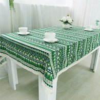 Print Cotton Fabric Dining Tablecloth Rectangle Table Cloth Household Cloth Hotel Restaurant Fabric Cover