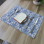 Traditional Chinese Style Blue and White Porcelain Cloth Table Mat Chinese Restaurant Table Decoration Dining Cup Pads Coasters